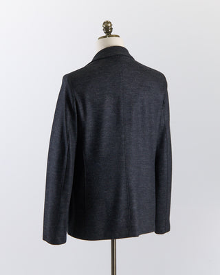 Harris Wharf London Luxury Vitale Barberis Pindot Stretch Knit Sweater Jacket Anthracite 2672 1