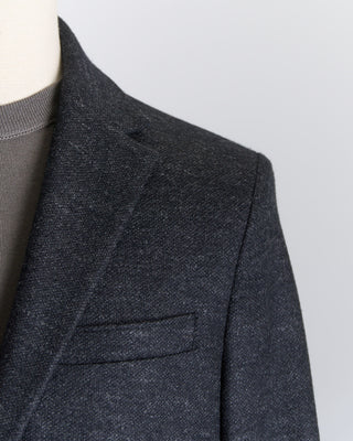 Harris Wharf London Luxury Vitale Barberis Pindot Stretch Knit Sweater Jacket Anthracite 2672 3