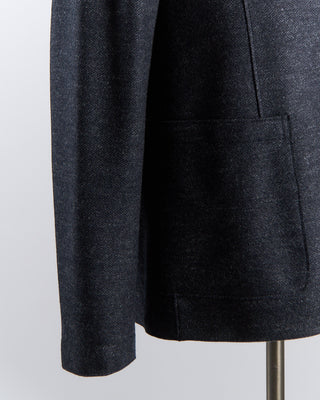 Harris Wharf London Luxury Vitale Barberis Pindot Stretch Knit Sweater Jacket Anthracite 2672 4