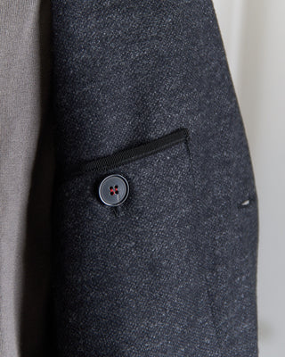 Harris Wharf London Luxury Vitale Barberis Pindot Stretch Knit Sweater Jacket Anthracite 2672 7