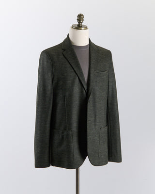 Harris Wharf London Luxury Vitale Barberis Pindot Stretch Knit Sweater Jacket Green 2672