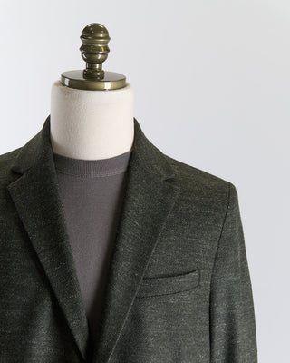 Harris Wharf London Luxury Vitale Barberis Pindot Stretch Knit Sweater Jacket Green 2672 4