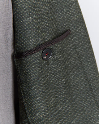 Harris Wharf London Luxury Vitale Barberis Pindot Stretch Knit Sweater Jacket Green 2672 6