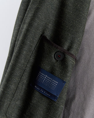 Harris Wharf London Luxury Vitale Barberis Pindot Stretch Knit Sweater Jacket Green 2672 7