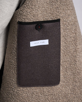 Harris Wharf London Pressed Wool  Boucle Parka Graphite 13 2273