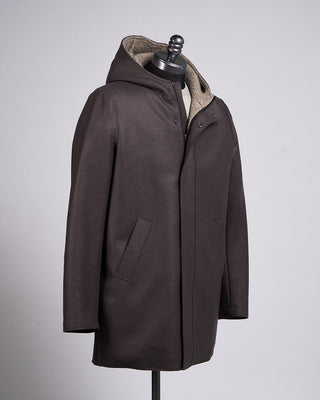 Harris Wharf London Pressed Wool  Boucle Parka Graphite 1 2267