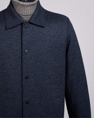 Harris Wharf London Wool Donegal Coach Jacket Blue 3 2287
