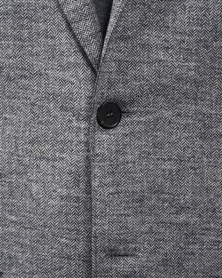 Harris Wharf London Wool Micro Herringbone Sweater Blazer Grey 1 2222
