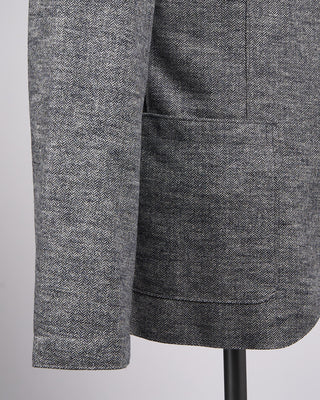 Harris Wharf London Wool Micro Herringbone Sweater Blazer Grey 2 2221