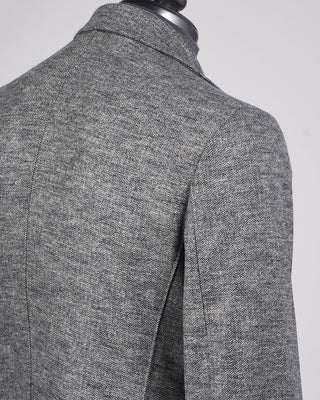 Harris Wharf London Wool Micro Herringbone Sweater Blazer Grey 3 2224