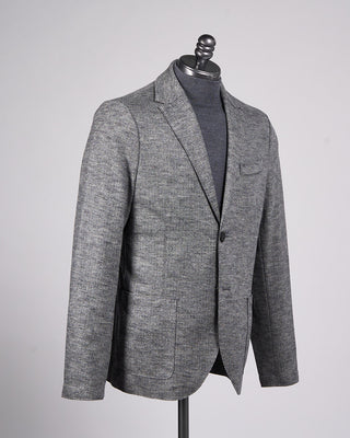 Harris Wharf London Wool Micro Herringbone Sweater Blazer Grey 5 2220