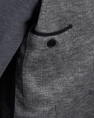 Harris Wharf London Wool Micro Herringbone Sweater Blazer Grey 6 2225