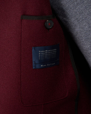 Harris Wharf London Pressed Wool Light Sweater Blazer Burgundy 2 2240