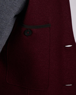 Harris Wharf London Pressed Wool Light Sweater Blazer Burgundy 3 2239