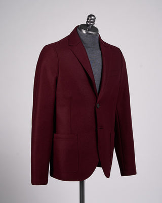Harris Wharf London Pressed Wool Light Sweater Blazer Burgundy 4 2234