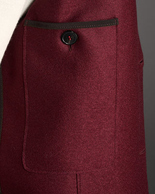 Harris Wharf London Pressed Wool Light Sweater Blazer Burgundy 8 6495