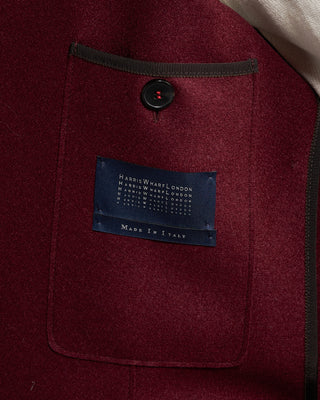 Harris Wharf London Pressed Wool Light Sweater Blazer Burgundy 9 6494
