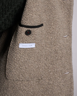 Harris Wharf London Boucle Mac Top Coat Taupe 14 2415