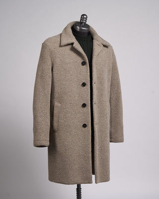 Harris Wharf London Boucle Mac Top Coat Taupe 2 2409