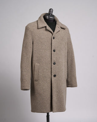 Harris Wharf London Boucle Mac Top Coat Taupe 4 2410