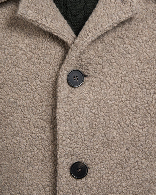 Harris Wharf London Boucle Mac Top Coat Taupe 6 2413