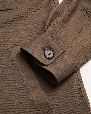Harris Wharf London Coolmax Seersucker Shirt Jacket Brown 3 460