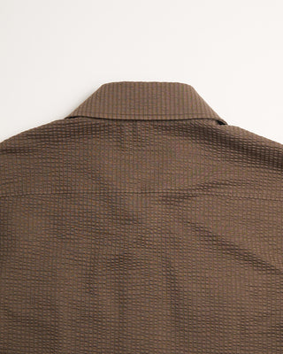 Harris Wharf London Coolmax Seersucker Shirt Jacket Brown 5 458
