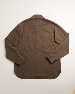 Harris Wharf London Coolmax Seersucker Shirt Jacket Brown 7 457