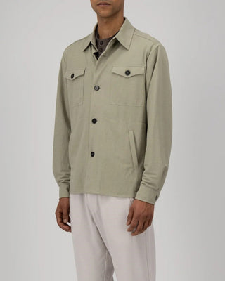 Harris Wharf London Rayon Shirt Jacket Sage 1