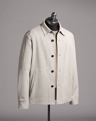 Harris Wharf London Boucle Herringbone Shirt Jacket Grey 2 10013