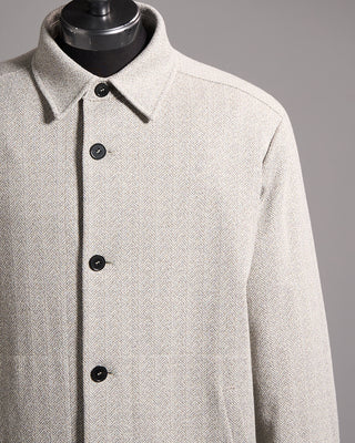 Harris Wharf London Boucle Herringbone Shirt Jacket Grey 4 10015