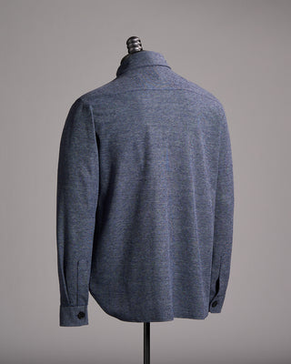 Harris Wharf London Cotton Linen Pique Melange Shirt Jacket Blue 11 10036