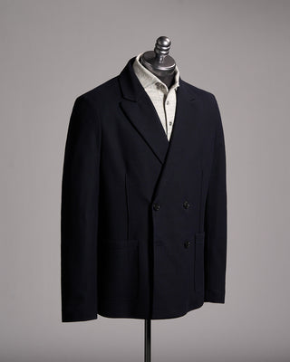 Harris Wharf London Loro Piana Fabric Double Breasted Honeycomb Blazer Navy 3 9950