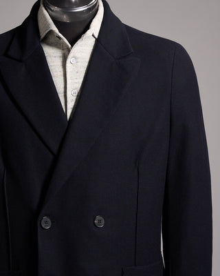 Harris Wharf London Loro Piana Fabric Double Breasted Honeycomb Blazer Navy 4 9951
