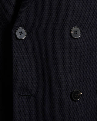 Harris Wharf London Loro Piana Fabric Double Breasted Honeycomb Blazer Navy 5 9952
