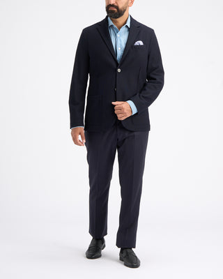 Harris Wharf London Loro Piana Fabric Honeycomb Blazer Navy 14 11195