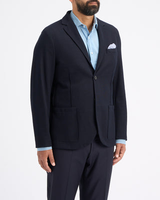 Harris Wharf London Loro Piana Fabric Honeycomb Blazer Navy 2 11193