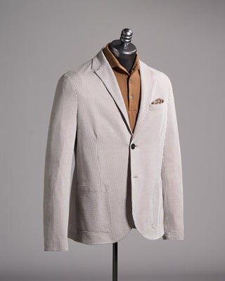 Harris Wharf London Coolmax Seersucker Blazer Tobacco 10053