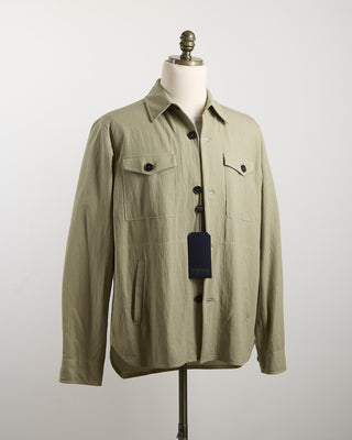 Harris Wharf London Rayon Shirt Jacket Sage 1315