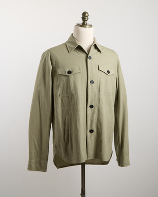 Harris Wharf London Rayon Shirt Jacket Sage 1316