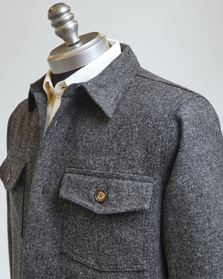Portuguese Flannel Grey Woolen Field Jacket Grey  3