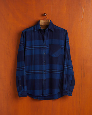 Portuguese Flannel Arquive 82 Tonal Check Flannel Shirt Blue 0