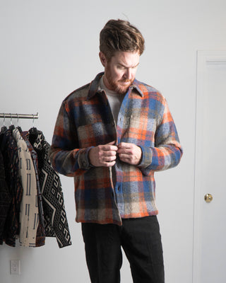 Portuguese Flannel Wool Parker Overshirt Blue 1