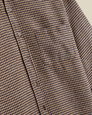 Portuguese Flannel Abstract Pied Pool Cotton Flannel Shirt Navy  Brown 3