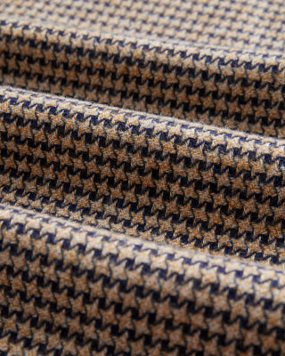 Portuguese Flannel Abstract Pied Pool Cotton Flannel Shirt Navy  Brown 5