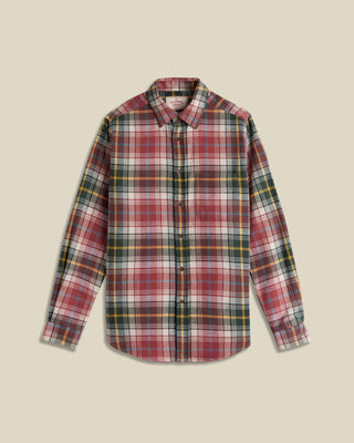 Portuguese Flannel Alpi Lofty Twill Flannel Cotton Shirt Red 1