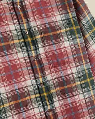 Portuguese Flannel Alpi Lofty Twill Flannel Cotton Shirt Red 3