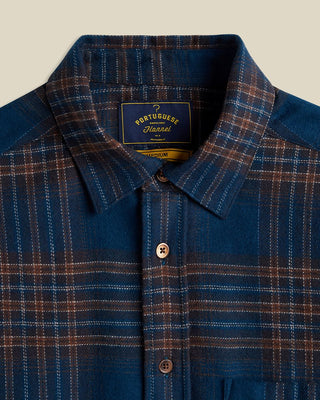 Portuguese Flannel Bossa Check Flannel Shirt Teal 3