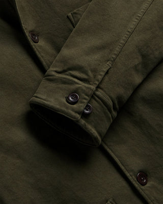 Portuguese Flannel Cotton Stretch Labura Shirt Jacket Olive 3