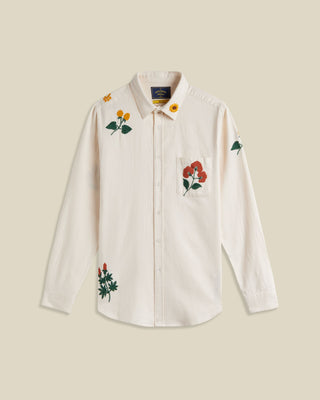 Portuguese Flannel Embroidery Flannel Shirt Ecru 1